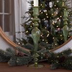 FINAL SALE - GLASS Cambridge Josephine 13.5" Candleholder set of 2 (Green and Gold) - Image 3