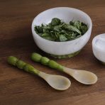 RESIN Rio Large Bowl with Base (White and Green) - Image 3