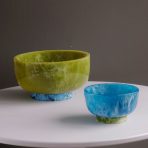 RESIN Rio Large Bowl with Base (Green and Blue) - Image 3