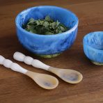 RESIN Rio Large Bowl with Base (Blue and Green) - Image 4