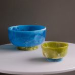 RESIN Rio Large Bowl with Base (Blue and Green) - Image 3