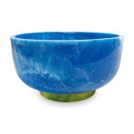 RESIN Rio Large Bowl with Base (Blue and Green) - Image 2