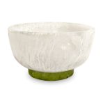 RESIN Rio Small Bowl with Base (White and Green) - Image 2