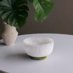 RESIN Rio Small Bowl with Base (White and Green) - Image 3
