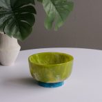 RESIN Rio Small Bowl with Base (Green and Blue) - Image 4