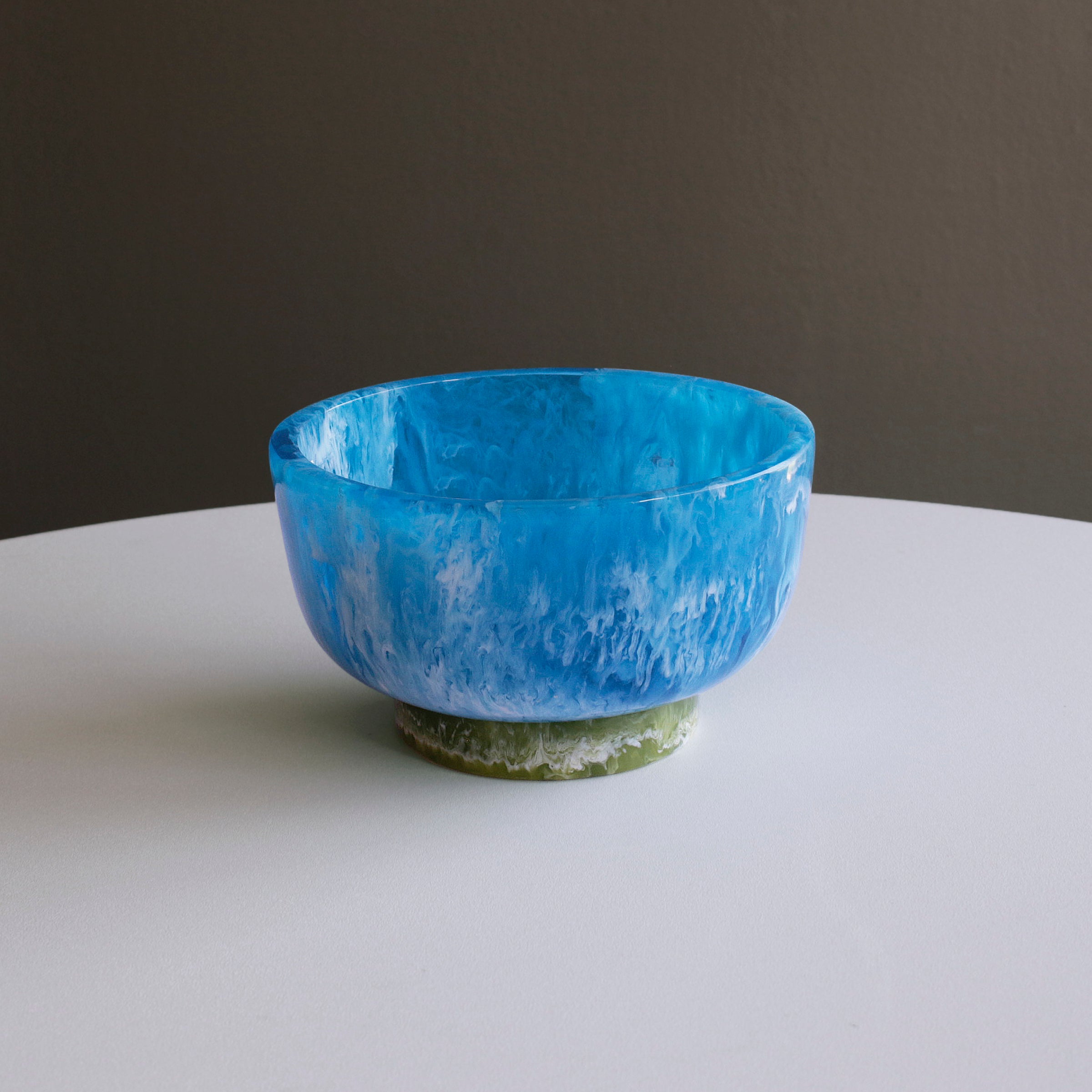 3027_074716a3-a62a-42e9-96a8-d36c73f9409e RESIN Rio Small Bowl with Base (Blue and Green) - Image 1