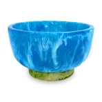 RESIN Rio Small Bowl with Base (Blue and Green) - Image 2