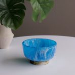 RESIN Rio Small Bowl with Base (Blue and Green) - Image 3