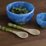 RESIN Rio Small Bowl with Base (Blue and Green) - Image 4