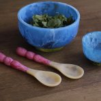 RESIN Rio Small Bowl with Base (Blue and Green) - Image 8