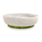 RESIN Rio Large Oval Bowl with Base (White and Green) - Image 2