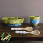 RESIN Rio Large Oval Bowl with Base (Green and Blue) - Image 7