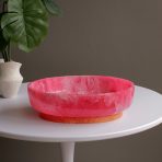 RESIN Rio Large Oval Bowl with Base (Pink and Orange) - Image 3