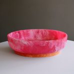 RESIN Rio Large Oval Bowl with Base (Pink and Orange)