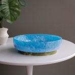 RESIN Rio Large Oval Bowl with Base (Blue and Green) - Image 3