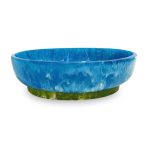 RESIN Rio Large Oval Bowl with Base (Blue and Green) - Image 2
