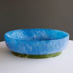 RESIN Rio Large Oval Bowl with Base (Blue and Green)