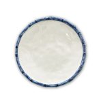 VIDA Bamboo 9" Salad Plate Set of 4 (White and Blue) - Image 3