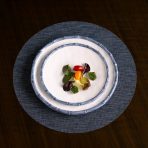 VIDA Bamboo 9" Salad Plate Set of 4 (White and Blue) - Image 4
