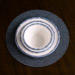 VIDA Bamboo 7.5" Cereal Bowl Set of 4 (White and Blue)