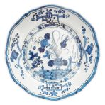 VIDA Faenza 11" Dinner Plate Set of 4 White and Blue - Image 2