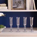 GLASS French Swirl Champagne Flute Set of 4 (Clear) 6 fl oz - Image 2
