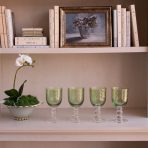 GLASS French Swirl Wine Set of 4 (Green) 8 fl oz - Image 3