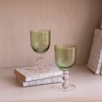 GLASS French Swirl Wine Set of 4 (Green) 8 fl oz - Image 4