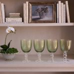GLASS French Swirl All Purpose Set of 4 (Green) 20 fl oz