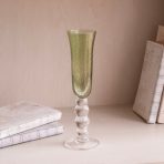 GLASS French Swirl Champagne Flute Set of 4 (Green) 6 fl oz - Image 4