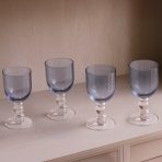 GLASS French Swirl Wine Set of 4 (Blue) 8 fl oz