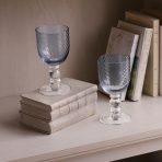 GLASS French Swirl Wine Set of 4 (Blue) 8 fl oz - Image 4