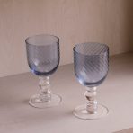 GLASS French Swirl Wine Set of 4 (Blue) 8 fl oz - Image 5