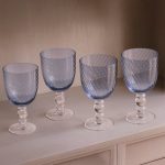 GLASS French Swirl All Purpose Set of 4 (Blue) 20 fl oz
