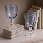 GLASS French Swirl All Purpose Set of 4 (Blue) 20 fl oz - Image 3