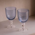 GLASS French Swirl All Purpose Set of 4 (Blue) 20 fl oz - Image 4
