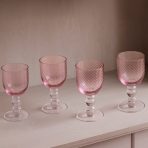 GLASS French Swirl Wine Set of 4 (Pink) 8 fl oz