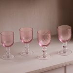 GLASS French Swirl Wine Set of 4 (Pink) 8 fl oz