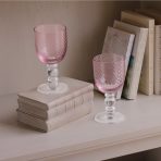 GLASS French Swirl Wine Set of 4 (Pink) 8 fl oz - Image 3