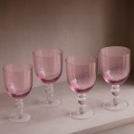 GLASS French Swirl All Purpose Set of 4 (Pink) 20 fl oz