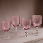 GLASS French Swirl All Purpose Set of 4 (Pink) 20 fl oz