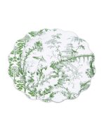 VIDA Chinoiserie Reversible  Round Placemats Set of 4 Green & White - Image 2