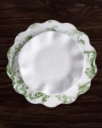 VIDA Chinoiserie Reversible  Round Placemats Set of 4 Green & White - Image 5
