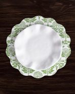 VIDA Chinoiserie Reversible  Round Placemats Set of 4 Green & White - Image 6