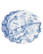 VIDA Chinoiserie Reversible  Round Placemats Set of 4 Blue & White