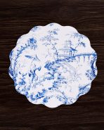 VIDA Chinoiserie Reversible  Round Placemats Set of 4 Blue & White - Image 4