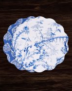 VIDA Chinoiserie Reversible  Round Placemats Set of 4 Blue & White - Image 6