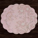 VIDA Chinoiserie Reversible  Round Placemats Set of 4 Pink & White