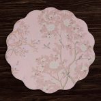VIDA Chinoiserie Reversible  Round Placemats Set of 4 Pink & White - Image 3