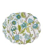 VIDA Blooms & Branches Reversible  Round Placemats Set of 4 Teal & Green - Image 2
